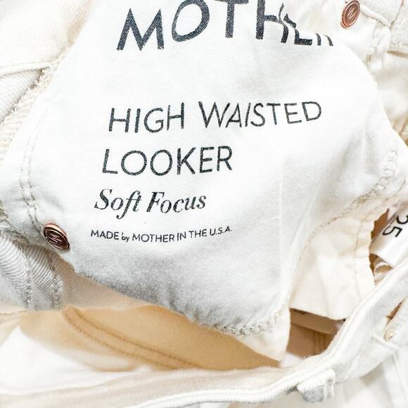 Mother High Waisted Looker Soft Focus Off White Denim Jeans Size 25 - Picture 6 of 9